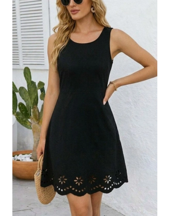 Kadın Askılı Yuvarlak Yakalı çiçek Desenli Ithal Krep Kısa Elbise