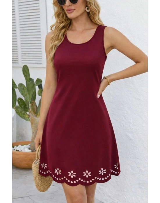 Kadın Askılı Yuvarlak Yakalı çiçek Desenli Ithal Krep Kısa Elbise