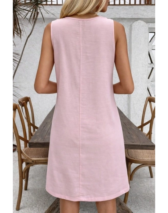 Kadın Askılı Yuvarlak Yakalı çiçek Desenli Kısa Elbise