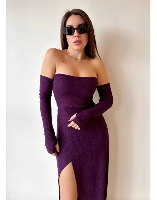 Kadın Bacak Dekolteli taplez Kol Eldiven Detay Fırsat ürün Elbise
