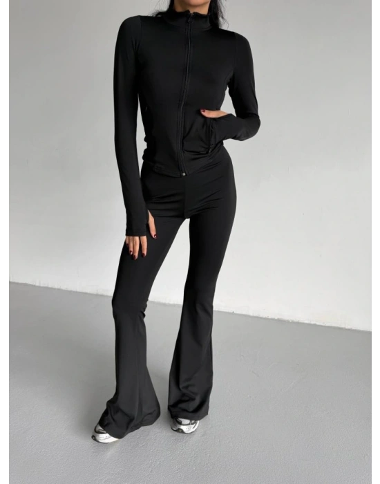 Kadın Balıkçı Yaka Cep Detaylı Ceket Ve Ispanyol Paça por Ikili Takım