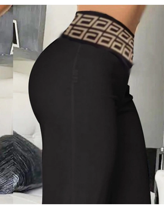 Kadın Belde Kruvaze Ve Ribana Detay Ispanyol Paça Ithal Krep Pantolon