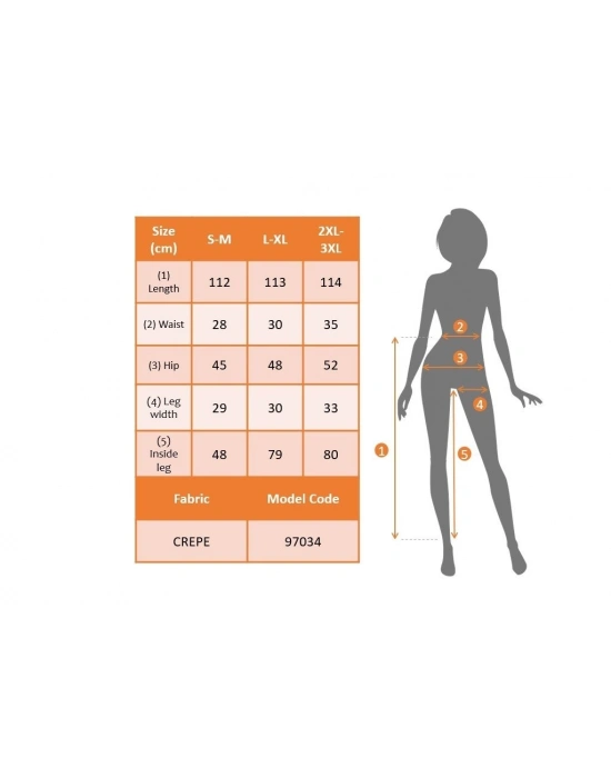 Kadın Belde Kruvaze Ve Ribana Detay Ispanyol Paça Ithal Krep Pantolon