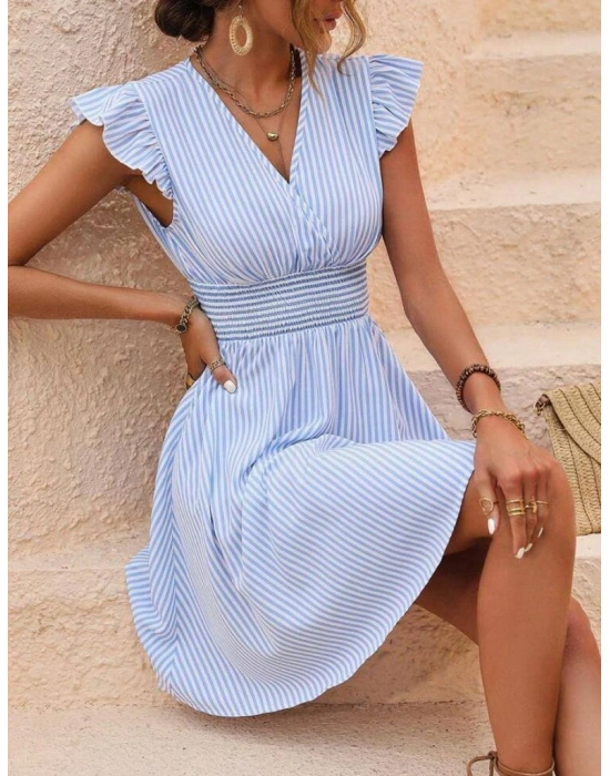 Kadın Beli Gipeli Omuz Detaylı PamukPolyester Kumaş Elbise