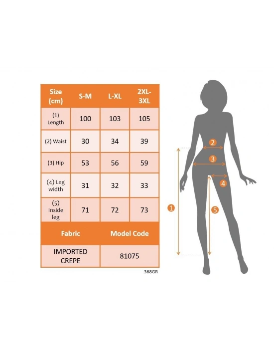 Kadın Beli Lastikli Düğmeli Ithal Krep Pantolon