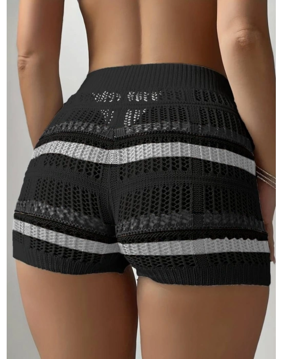 Kadın Belinden Bağlamalı Mini Triko Short