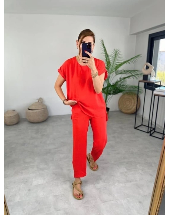 Kadın Bisiklet Yaka Paça Pensli Aerobin Kumaş İkili Takım