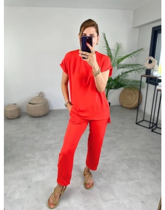 Kadın Bisiklet Yaka Paça Pensli Aerobin Kumaş İkili Takım