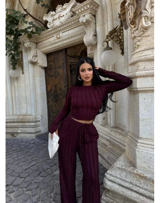 Kadın Bisiklet Yaka Parmak Eldiven Detay Gagari Kumaş Ikili Takım