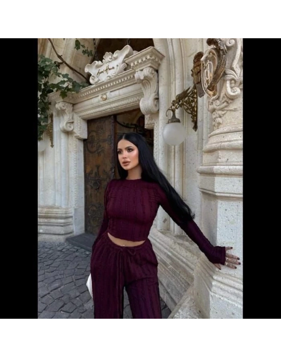 Kadın Bisiklet Yaka Parmak Eldiven Detay Gagari Kumaş Ikili Takım