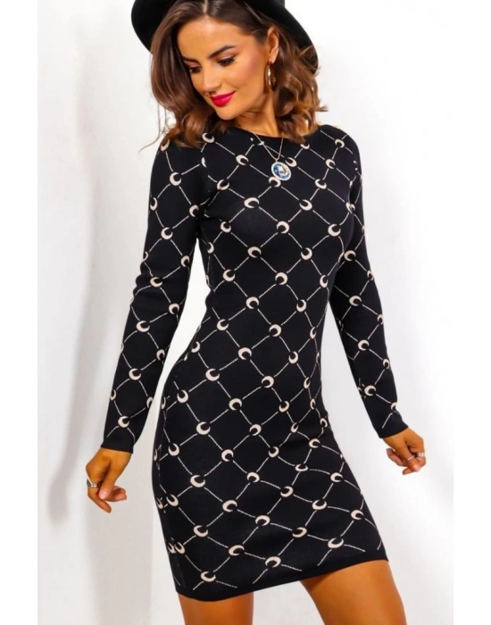 Kadın Bisiklet Yaka Uzun Kol Triko Mini Boy Elbise