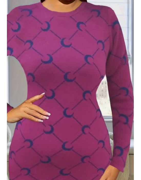 Kadın Bisiklet Yaka Uzun Kol Triko Mini Boy Elbise