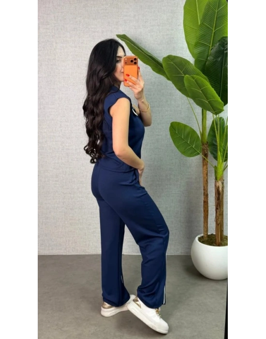 Kadın Biyeli Cep Detay Yelek Ve Pantolon odal Kumaş Ikili Takım