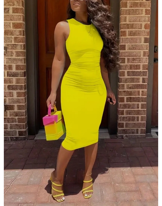 Kadın Bodycon Midi Boy Dalgıç Elbise