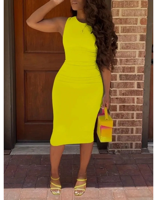 Kadın Bodycon Midi Boy Dalgıç Elbise