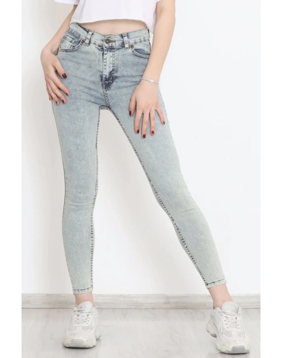 Kadın Cep Detay Kar Yıkamalı Kot Pantolon