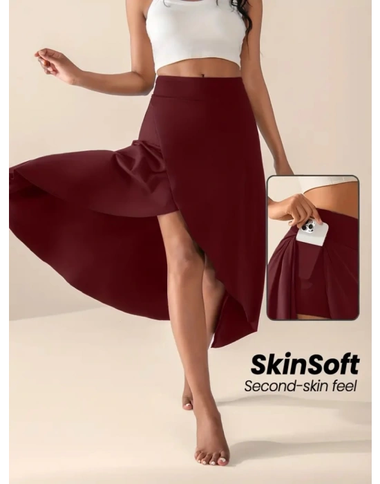 Kadın Cep Detay Taytlı Sandy Etek