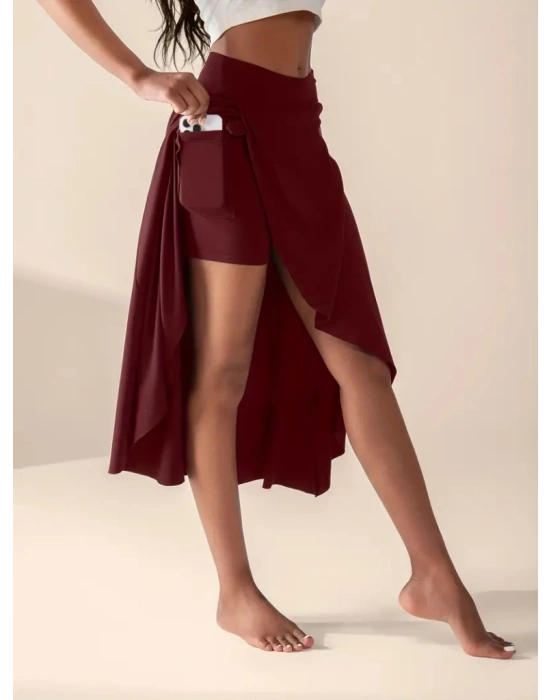 Kadın Cep Detay Taytlı Sandy Etek