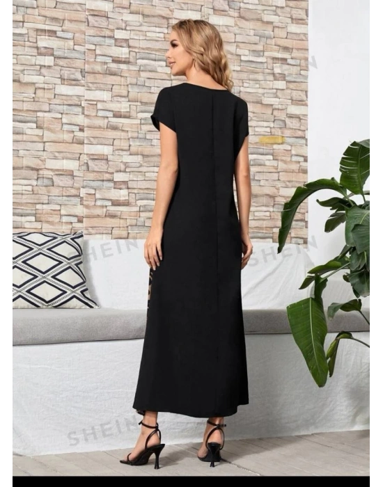 Kadın Cep Detaylı Leopar Garnili Turlu Viskon Kumaş Elbise