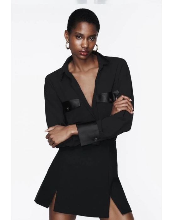 Kadın Cep Ve Manşet Detay Fırsat ürün Gömlek