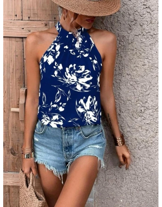 Kadın çiçek Desen Mikro Kumaş Bluz