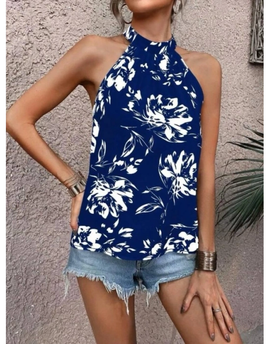 Kadın çiçek Desenli Mikro Kumaş Bluz