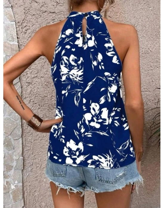 Kadın çiçek Desenli Mikro Kumaş Bluz