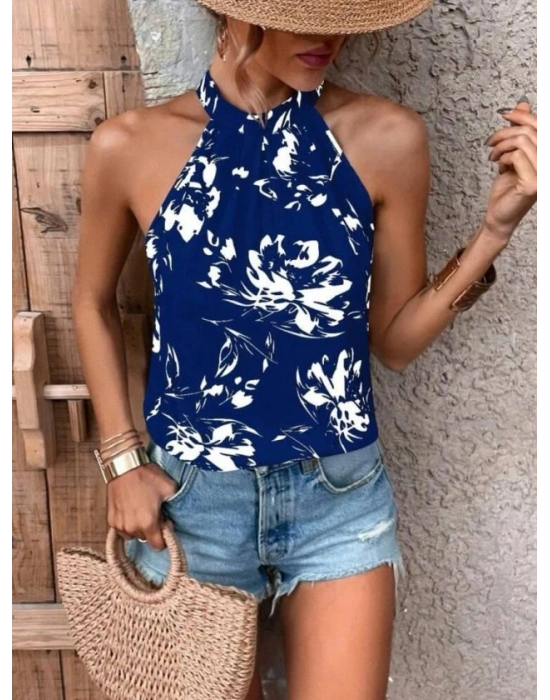 Kadın çiçek Desenli Mikro Kumaş Bluz