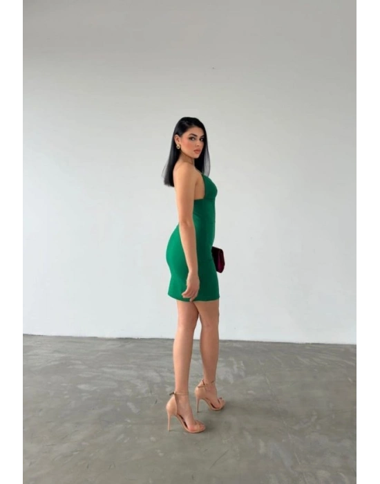 Kadın Dalgıç Krep Kumaş Askılı ini Elbise