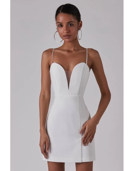 Kadın Derin V Yaka Sırt Dekolteli Fırsat Ürün ini Elbise