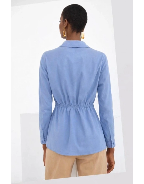 Kadın Düğme Ve Plise Detay Arkası astikli Ceket