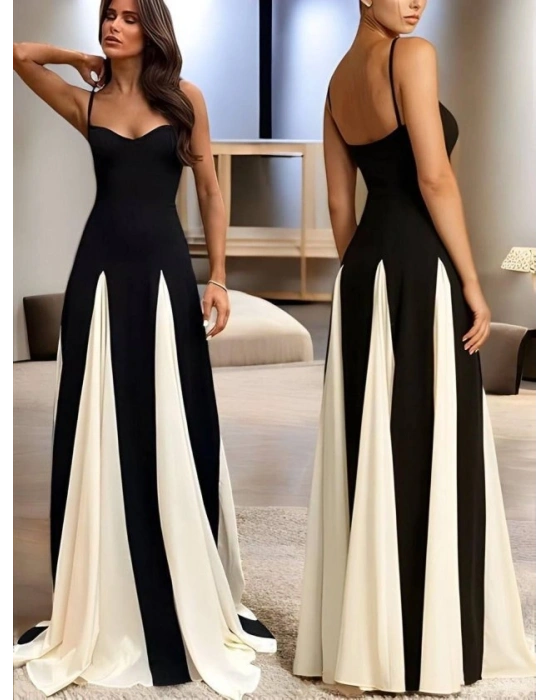 Kadın Eteği Parçalı ıfır Kol axi Elbise