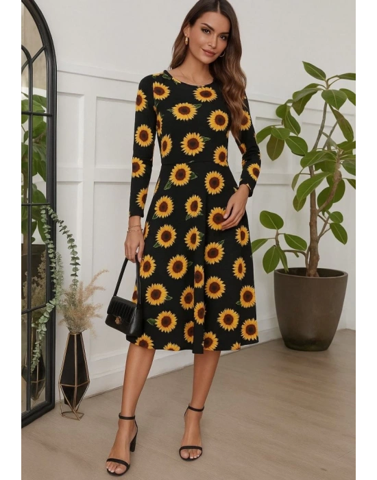 Kadın Fakir Kol Bisiklet Yaka Midi Mikro Elbise