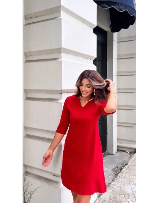 Kadın Fakir Kol V Yaka Aerobin Elbise