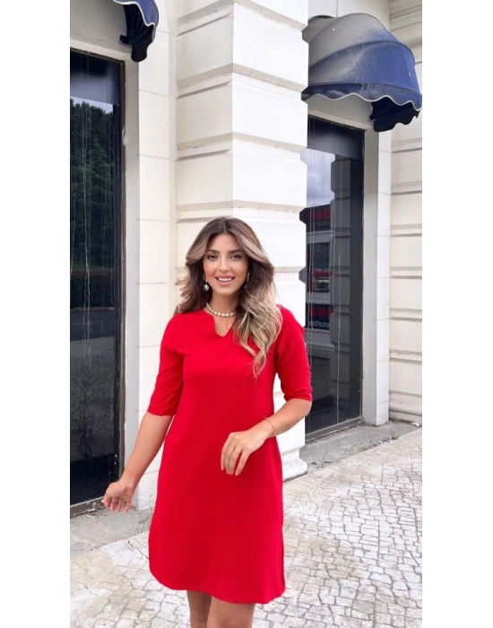 Kadın Fakir Kol V Yaka Aerobin Elbise