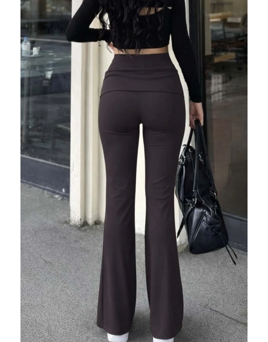 Kadın Geniş Korsaj Bel Detaylı Paçaya Doğru Geniş Yüksek Bel Dalgıç Pantolon