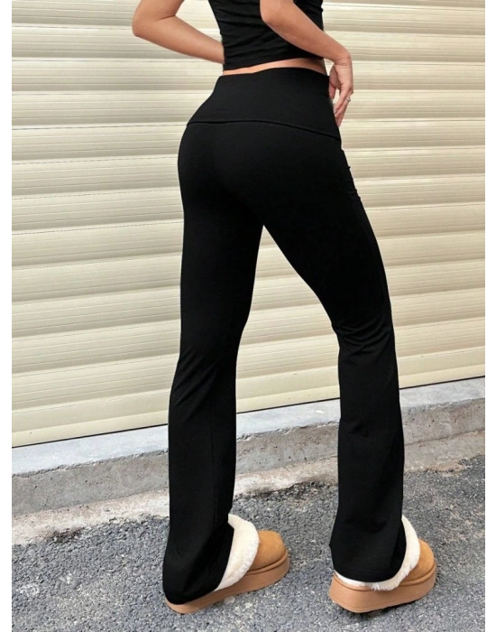 Kadın Geniş Korsaj Bel Detaylı Paçaya Doğru Geniş Yüksek Bel Dalgıç Pantolon