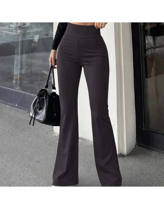 Kadın Geniş Korsaj Bel Detaylı Paçaya Doğru Geniş Yüksek Bel Dalgıç Pantolon