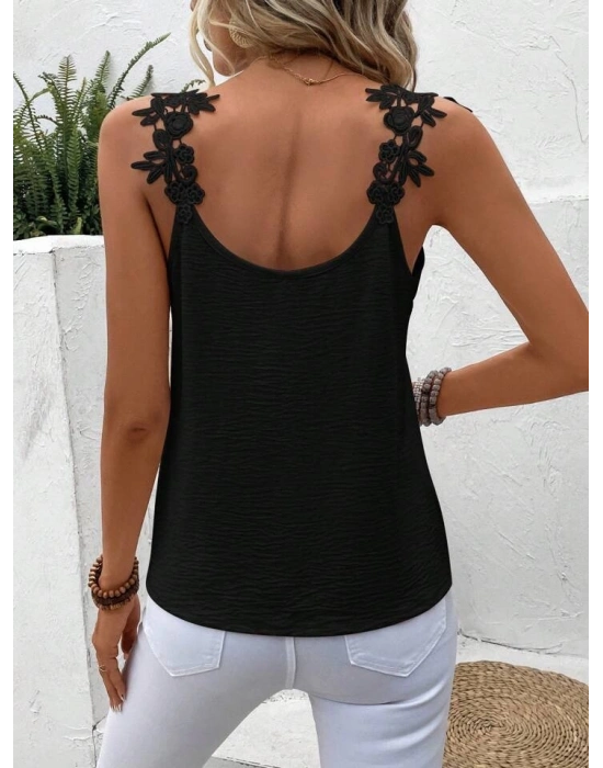 Kadın Güpür Askılı Aerobin Bluz