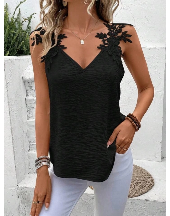 Kadın Güpür Askılı Aerobin Bluz