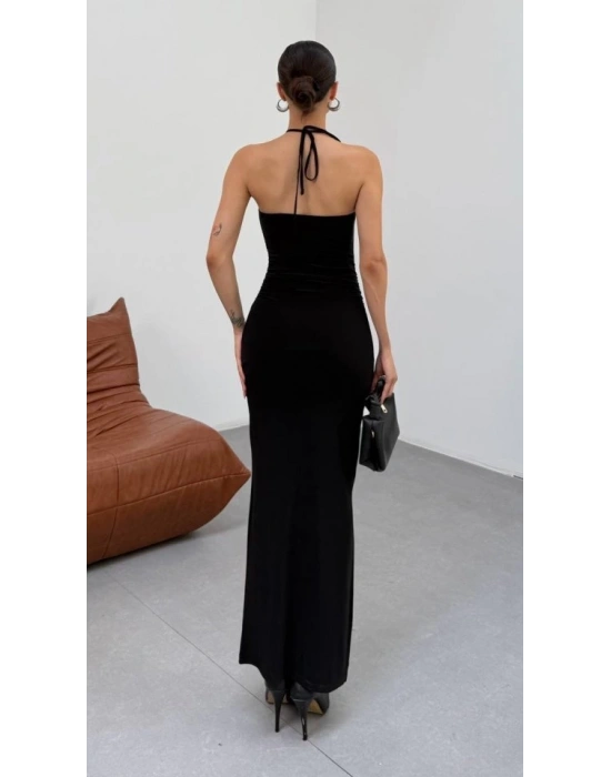 Kadın Halter Yaka ırt Dekolteli andy Kumaş axi Boy Elbise