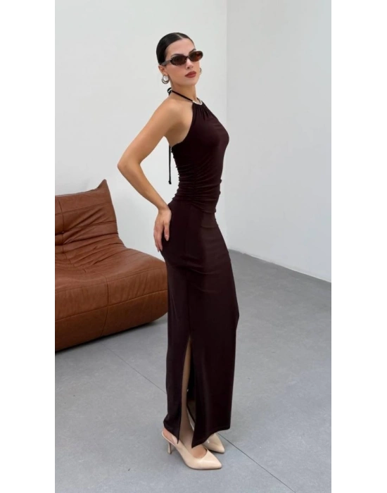 Kadın Halter Yaka ırt Dekolteli andy Kumaş axi Boy Elbise