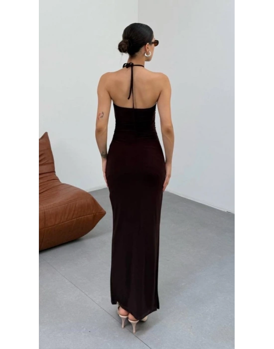 Kadın Halter Yaka ırt Dekolteli andy Kumaş axi Boy Elbise