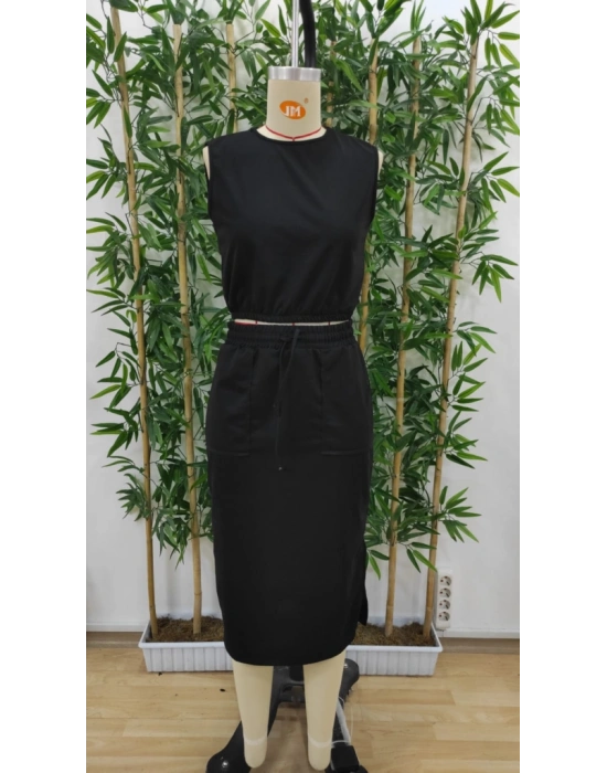 Kadın Iki Iplik Crop Etek Ikili Takım