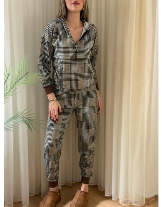 Kadın Iki Iplik Kumaş Fermuar Detay Kapüşonlu Ikili Takım