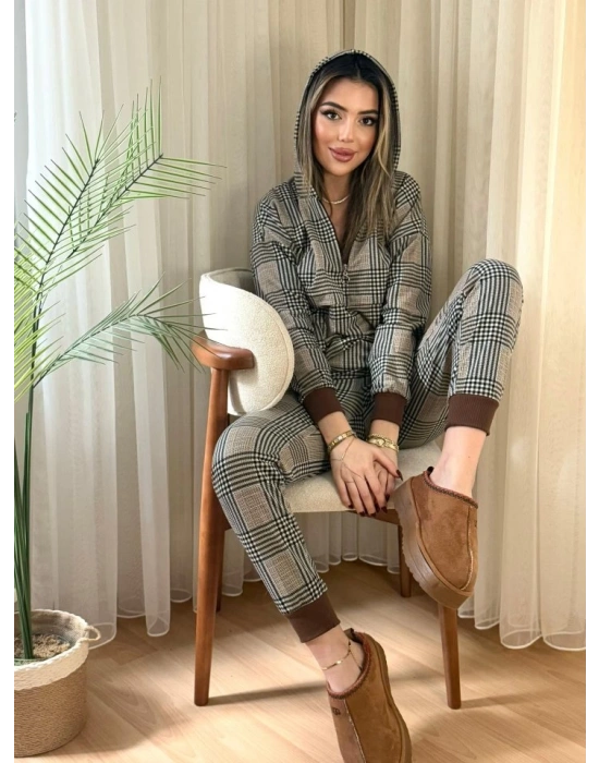 Kadın Iki Iplik Kumaş Fermuar Detay Kapüşonlu Ikili Takım