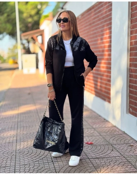 Kadın Iki Iplik Kumaş Pul Ve Fermuar Detaylı Ikili Takım