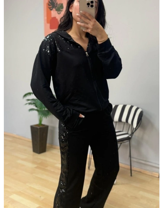 Kadın Iki Iplik Kumaş Pul Ve Fermuar Detaylı Ikili Takım