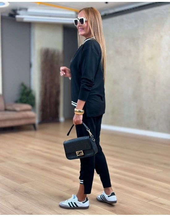 Kadın Iki Iplik Penye Kumaş Fermuar Detaylı Ribanalı Ikili Takım