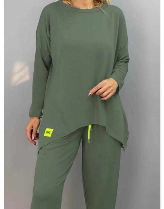 Kadın Iki Iplik Viskon Pamuk Kumaş Arma Detaylı Ikili Takım